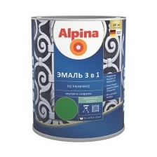 ALPINA Эмаль алкидно-уретановая по ржавчине 3 в 1, База 1 (2,5л)