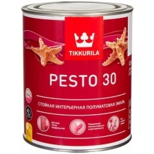 Эмаль алкидная стойкая полуматовая Pesto 30 (Песто 30) TIKKURILA 0,9 л белая (база А)