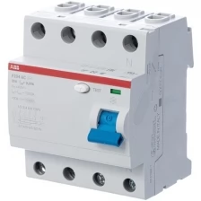 F204 AC 40/100 Блок утечки тока 4-полюсный, 40A, 100mA, тип АC (УЗО) ABB, 2CSF204001R2400