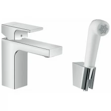 Смеситель для раковины Hansgrohe Vernis Shape 71216000 с гигиеническим душем, хром