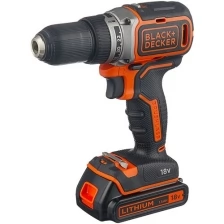 Дрель-шуруповерт аккумуляторная BLACK+DECKER BL186KB, бесщеточная