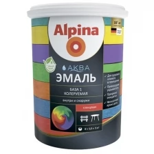 Эмаль универсальная Alpina Аква база 1 белая, глянцевая (0,9л)