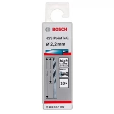 Сверло спиральное по металлу PointTeQ (10 шт; 2.2х27х53 мм) Bosch 2.608.577.190