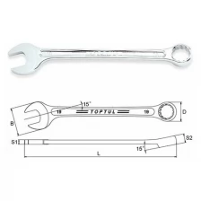 Ключ комбинированный 6мм 15° TOPTUL (AAEX0606)