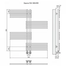 Полотенцесушитель Terminus с тэнами 50x100 хром водяной