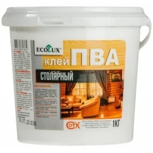 4607133681364 Ecolux Клей ПВА столярный 1 кг 4607133681364 .