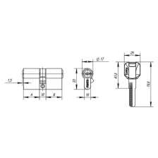 Цилиндровый механизм PUNTO Z400/60 mm (25+10+25) CP хром 5кл. /35241/