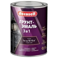 Декоселф грунт-эмаль белая (0,9кг) глянцевая / DECOSELF грунт-эмаль 3 в1 белая (0,9кг) глянцевая