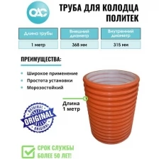 Пластиковый колодец Политек 368 мм 1 м (1 шт.)