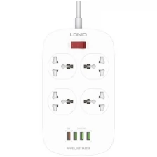 Сетевой фильтр LDNIO SC4407 Defender Series 2500W 4 розетки, 4 USB, 2м (white)